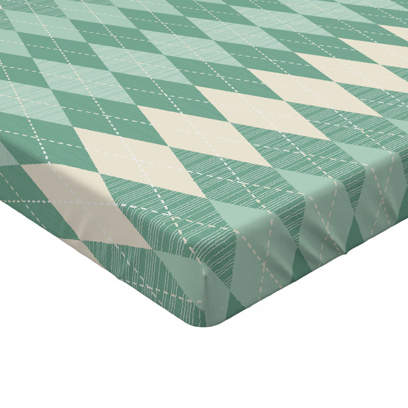 Microfiber Geometric Fitted Sheet, Full Fitted Sheet
