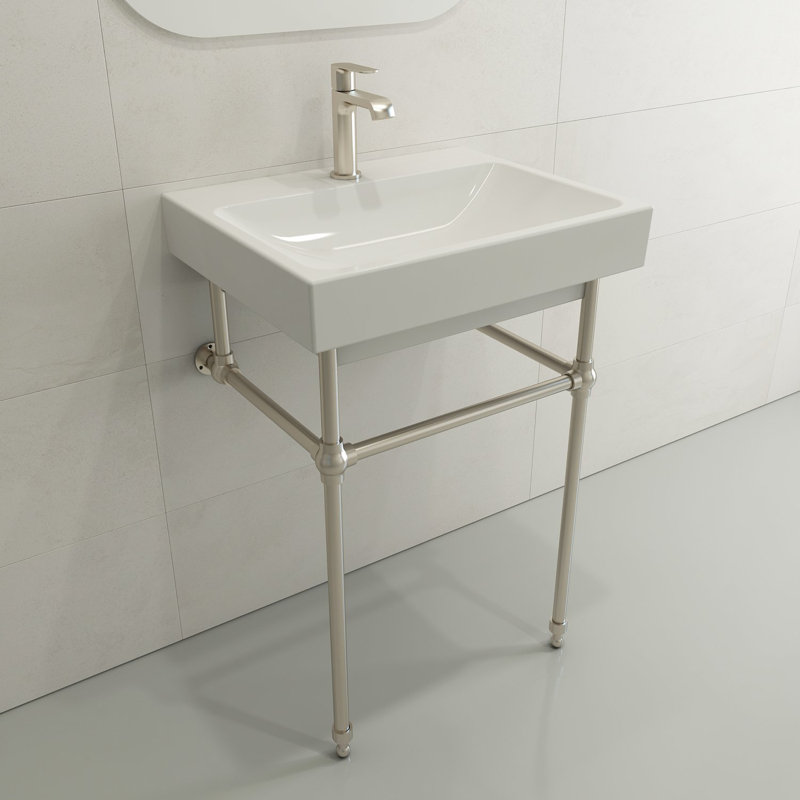 Scala Arch 23.75'' L Bathroom Sink, White, Single-Hole