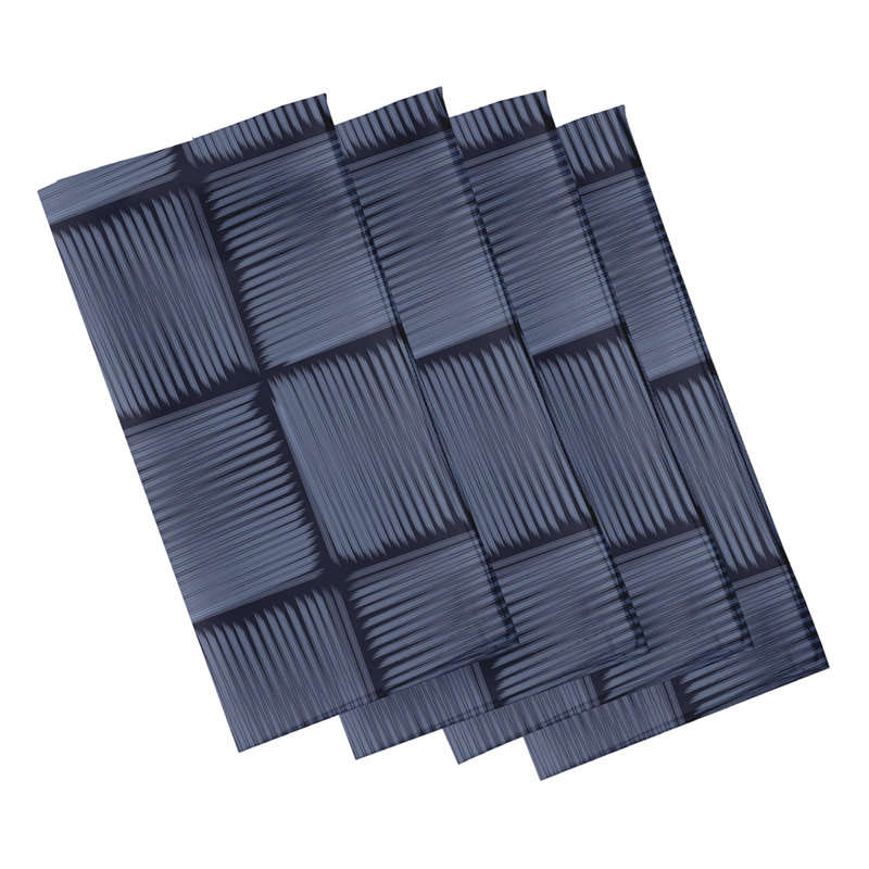 Polyester Geometric Square Napkin, 18" W x 18" L, Navy Blue