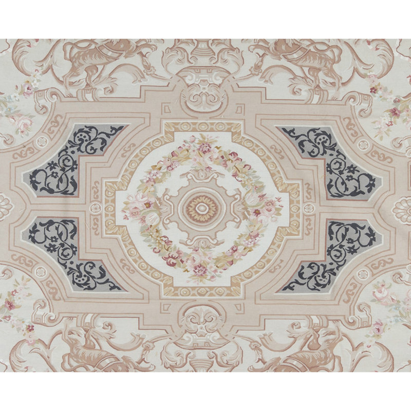 Hand-Knotted High-Quality Beige and Gray Area Rug
