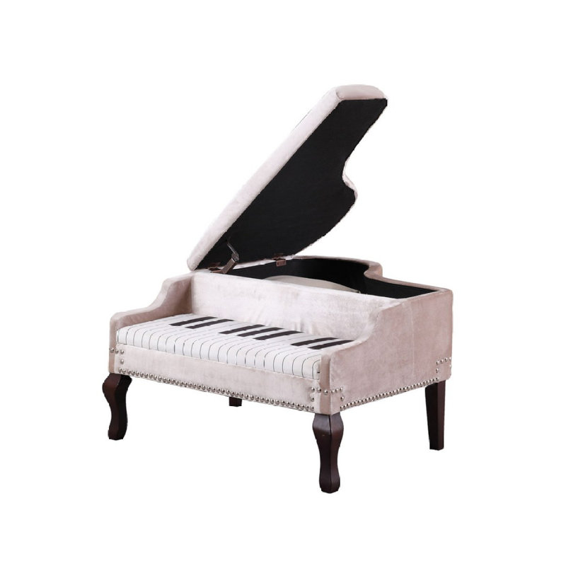 Repose-pieds avec rangement 21 pouces beige