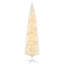 Sapin de Noël artificiel mince 8 po avec 300 lumières DEL blanc chaud et 618 pointes, pour décoration de Noël, blanc