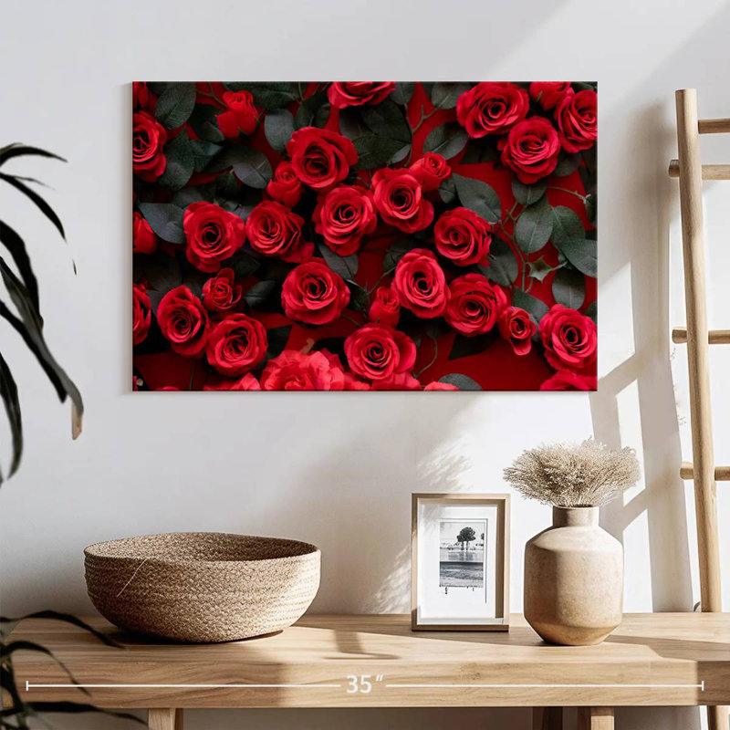 Roses rouges artificielles Harnek, H 16 po x l 24 po