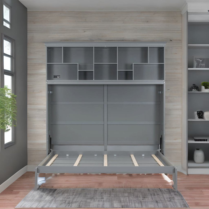 Grand lit escamotable Denzer, gris