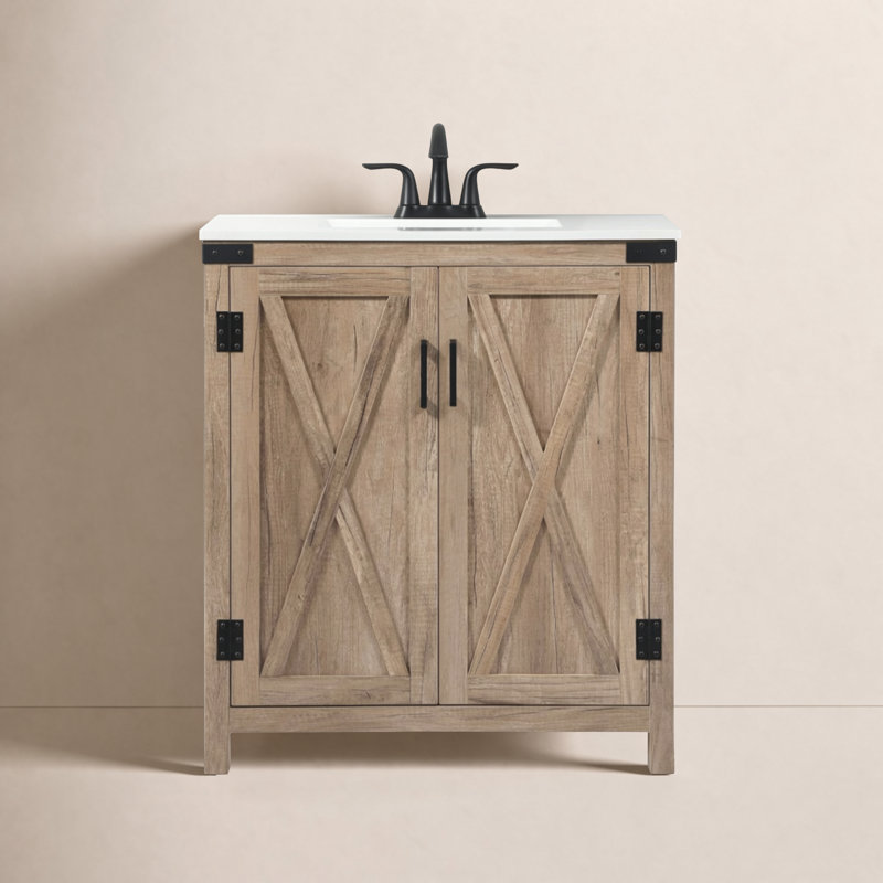 Ensemble de meuble-lavabo simple 30 po Slayton, Chêne naturel