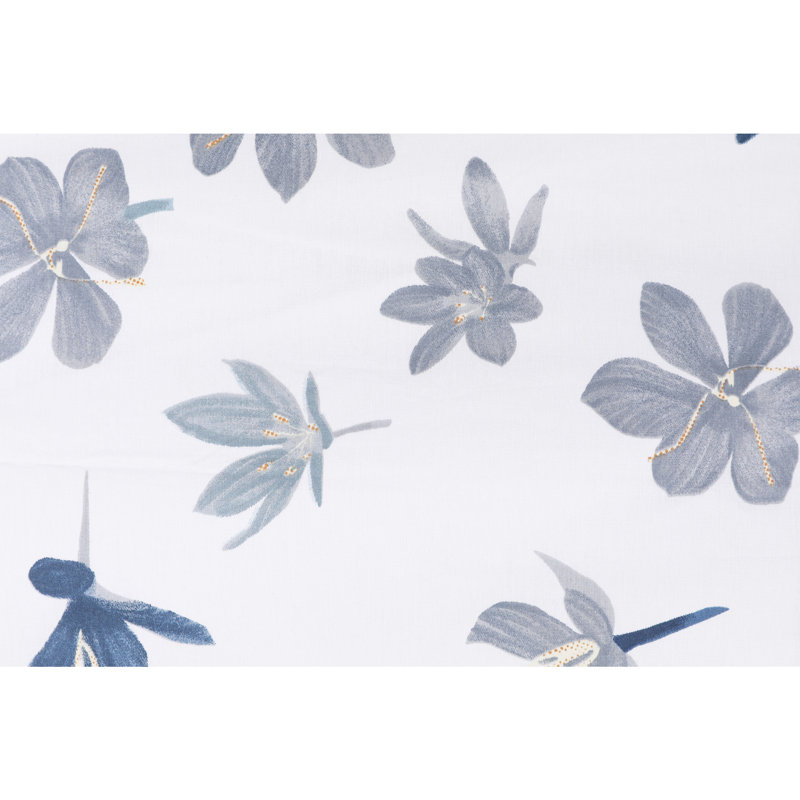 Ensemble de housse de couette 100% coton blanc / gris Roye, Housse de couette 94 po x 87 po + 2 taies d'oreill