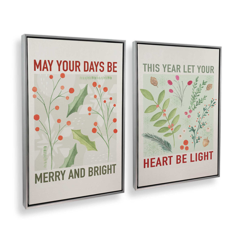 «Heart Be Light», ensemble de 2 impressions sur toile, H 19 po x l 26 po, Impression encadrée sans passe-partout, Chrome poli