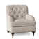 Fauteuil à coussin en duvet capitonné Devan