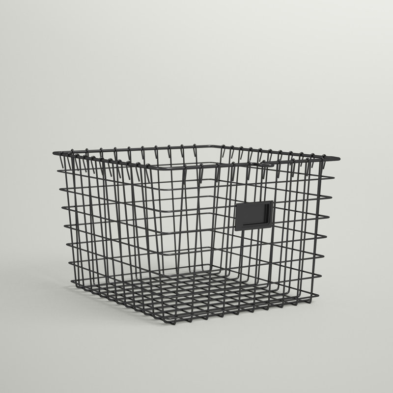 Panier en métal / métal Albie, Gris industriel, H 8 po x l 12 po x P 11 po, 1