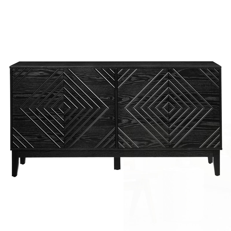 60.5'' Buffet Cabinet with Storage, Black