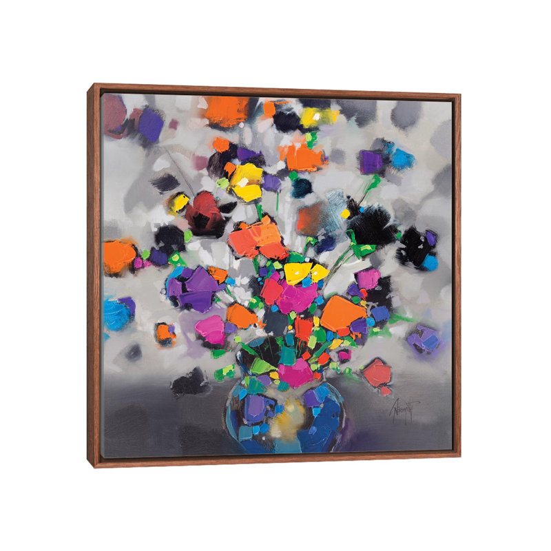 Floral Spectrum I, Classic Wood Frame, No Matte, 26" H x 26" W x  1.5" D