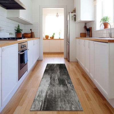 Tapis gris Cerrito AMF567 lavable à la machine de qualité supérieure