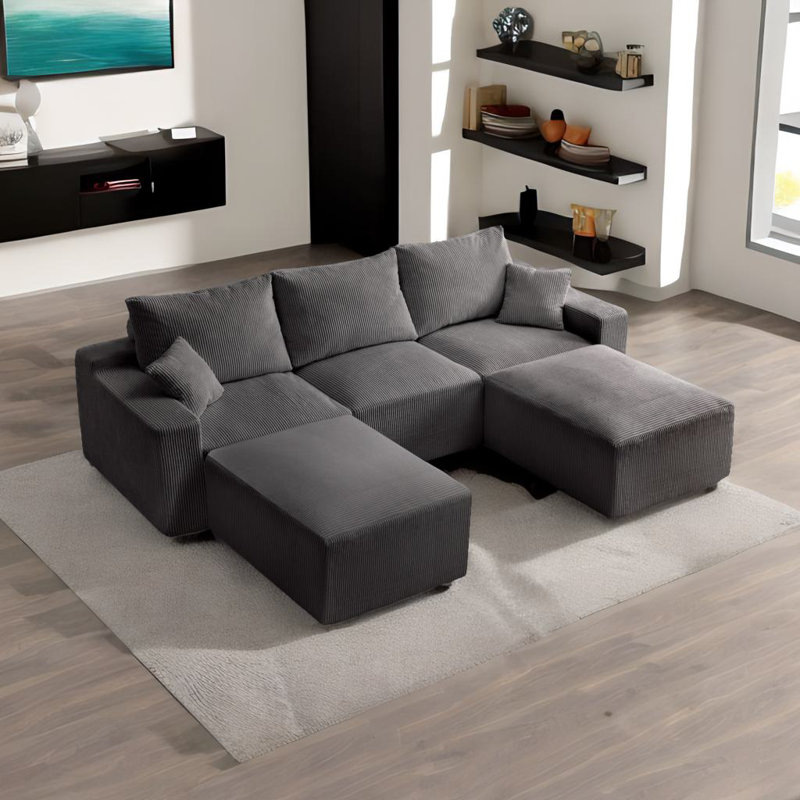 Canapé modulaire en L, Gris