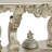 Gorou Transitional Sofa Table with Sculpture Floral Legs in Antique Gold