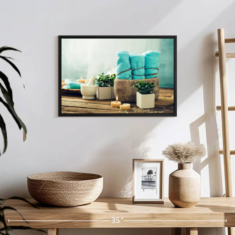 «Spa Day», reproduction de cadre rectangulaire sur toile, 19 po x 13 po, Cadre flottant noir