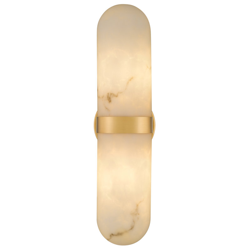 Bree 2-Light Brushed Gold Wall Sconce, 18" H x 4.75" W x 4" D, Brushed Gold