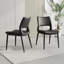 Ensemble de 2 chaises de salle à manger modernes et minimalistes en cuir de polyuréthane noir, dossier confortable, support de pieds en métal, convenant aux restaurants, aux cuisines et aux bureaux.-133094993-133094991