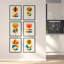 «Mid Century Modern Orange Abstract Boho», reproduction d'art encadrée, affiche, salle de bain, petit art mural-104789286-104789291