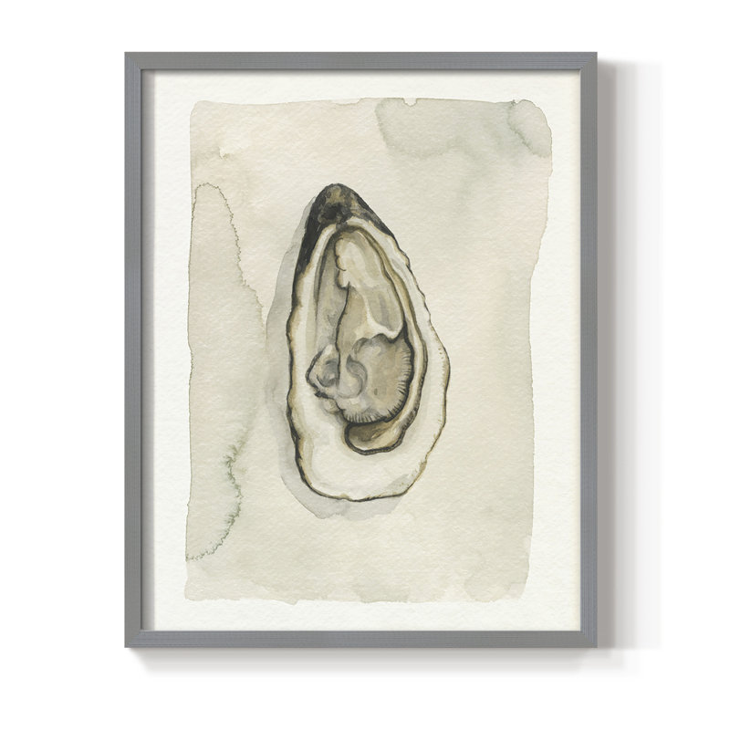 «Soft Half Shell I», reproduction encadrée - bois massif, H 10 po x l 8 po, Gris