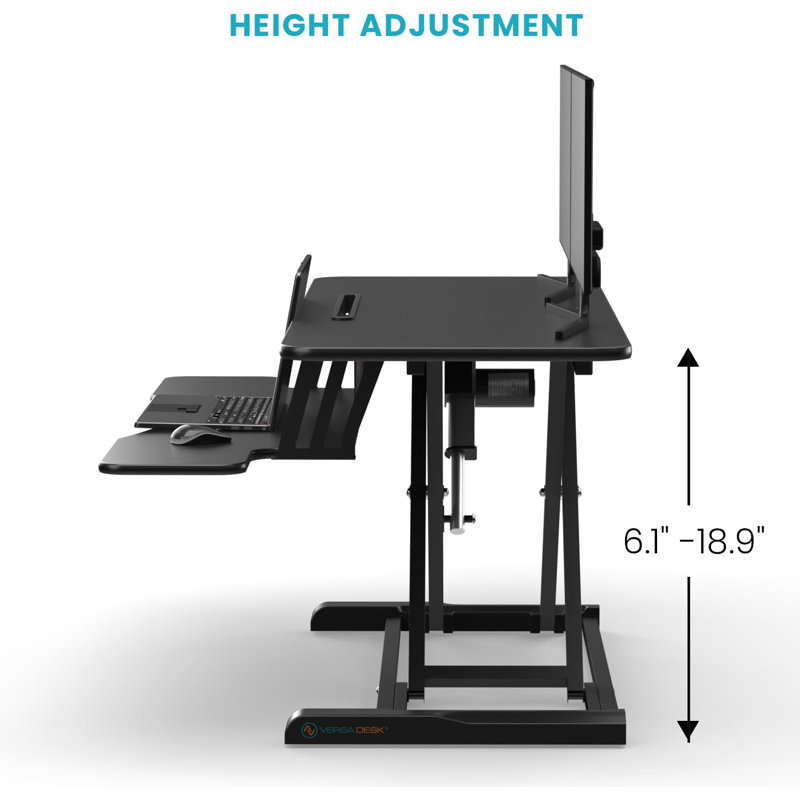 Marecz 40" Standing Desk Converter, Power Riser Electric Height Adjustable Desk Riser, Black