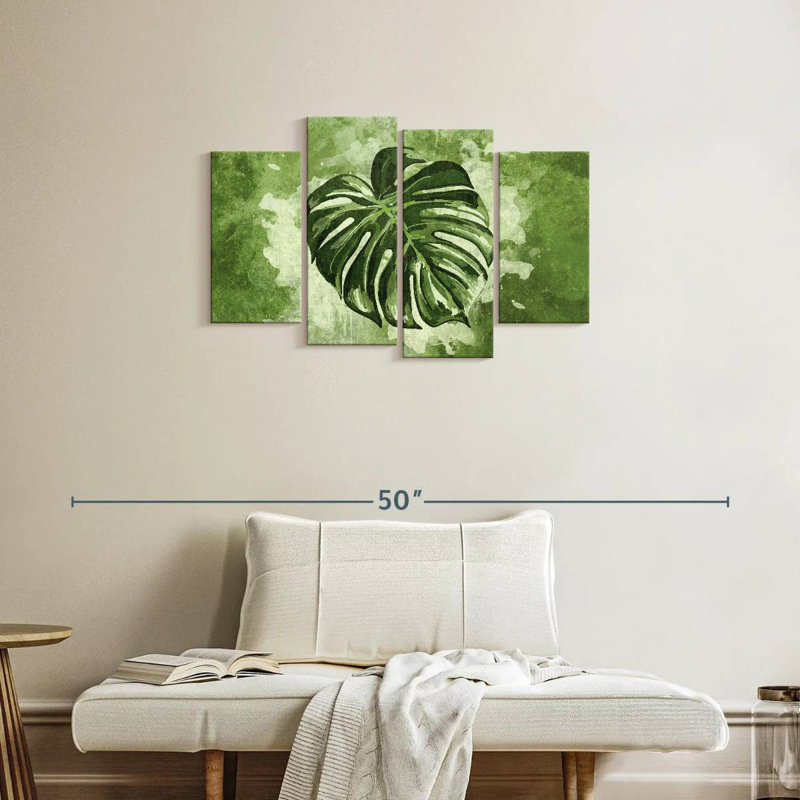 Distinct Tropical Leaf, H 22 po x l 36 po