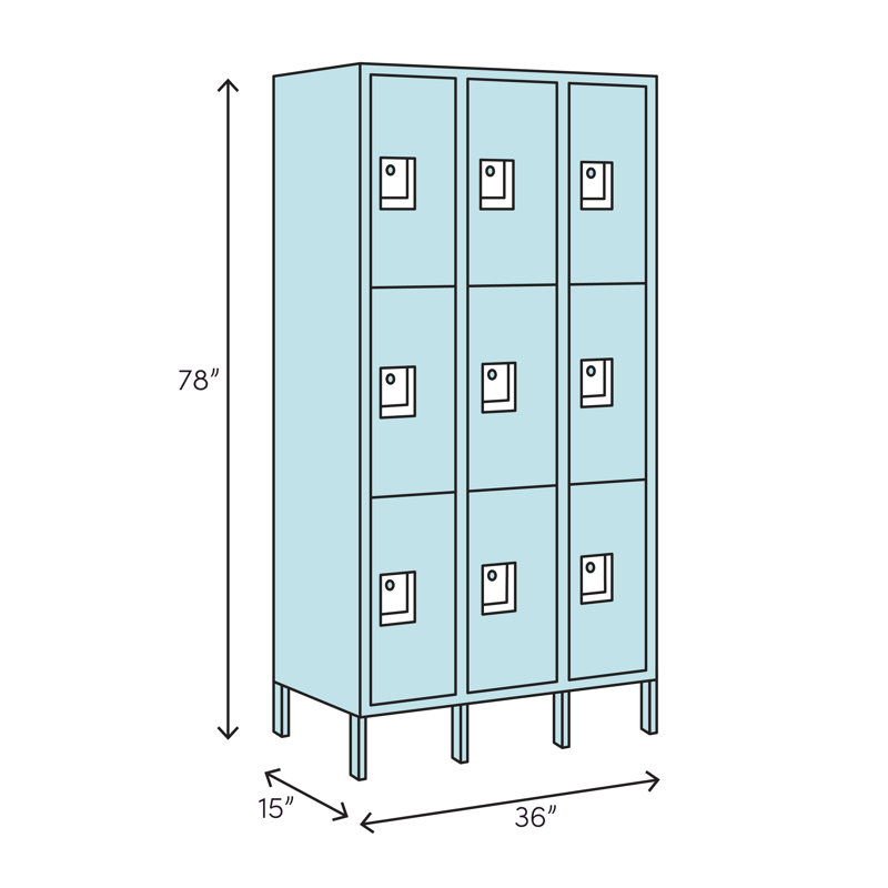 Casier large à 3 étages Safety-View, L 36 po x P 15 po x H 78 po, No