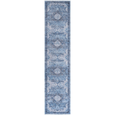 Bungalow Rose Bungalow Rose Washables Blue Vintage Indoor Rug