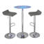 Ensemble de bar réglable 3 pièces avec plateau en acrylique lumineux, PVC gris classique et chrome