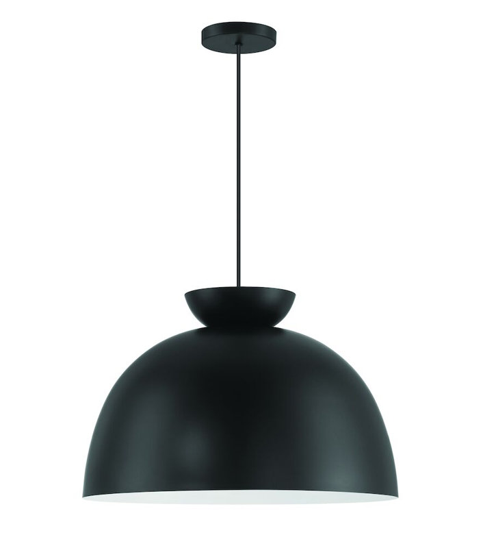 Luminaire suspendu Avey, H 7,5 po x l 7,5 po x P 7,5 po, Flash noir