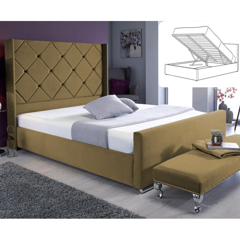 Upholstered Ottoman Storage Bed, Mink, Single (3')