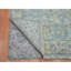 Tapis bleu bébé 5 pi x 7 pi, motif faucille, noué à la main, velours zéro, finition courte et antique, laine pure, colorants végétaux, tapis oriental