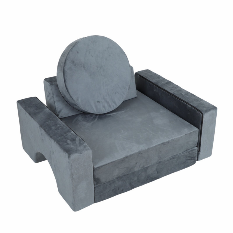 Canapé rembourré, petit canapé, canapé modulaire, canapé modulaire pour le jeu créatif, Coton gris