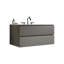 Meuble-lavabo mural 36 po avec lavabo en céramique et trois trous de robinet-801844693