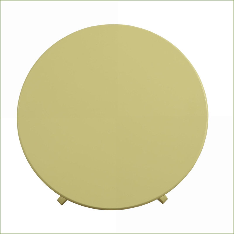 Table basse transitionnelle jaune clair avec piédestal rond 4 pieds solides - parfaits pour les lampes et amp; Lit