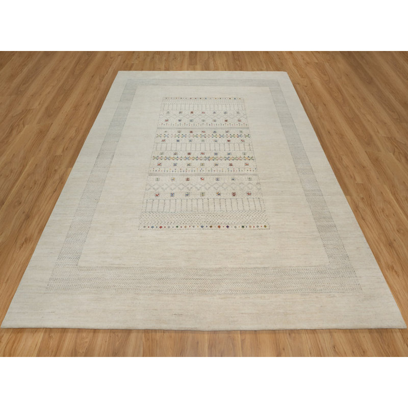 Tapis oriental rectangulaire en laine noué à la main 8 pi 1 po x 10 pi 0 po - MOA10291345