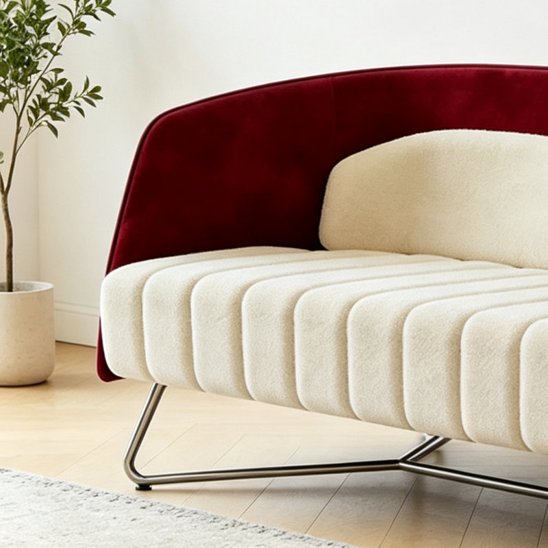Canapé rouge moderne, simple et luxueux, L 55,12 po