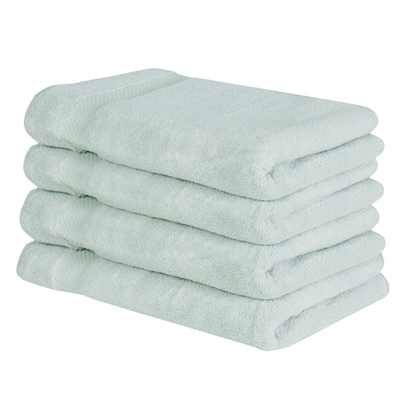 Ensemble de serviettes à main 100% coton Splash Splash, essuie-mains absorbants doux 550 g / m² pour salle de bain, spa et usage quotidien, certifié OEKO-TEX, paquet de 4, bleu