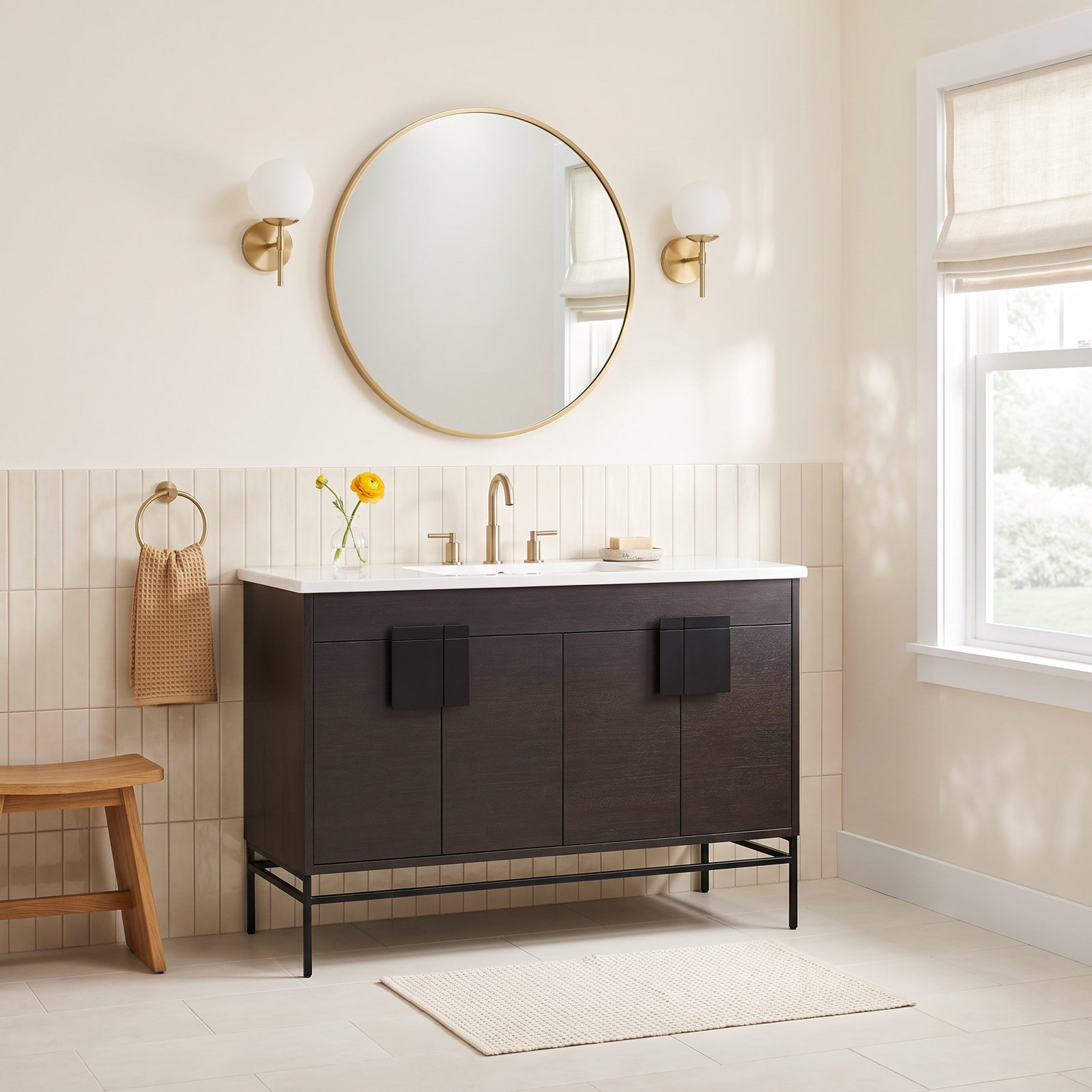 Maisie 48'' Single Bathroom Vanity, Black, Black