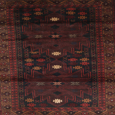 Tapis traditionnel noir / rouge