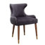 Chaise rembourrée en velours gris - avec tissu, dossier à boutons, garniture en métal scintillante, pieds rembourrés de mousse dense contemporaine, garniture cloutée, bois d'hévéa noir-440287952