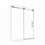 Porte de douche sans cadre en nickel brossé de 112 à 122 cm avec verre trempé transparent et poignée en acier inoxydable