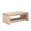 Table basse moderne en bois avec bordure perlée - Table basse rectangulaire de 47 po avec tablette de rangement ouverte, finition naturelle claire - Mobilier de salon de style campagne et bord de mer-2023651883