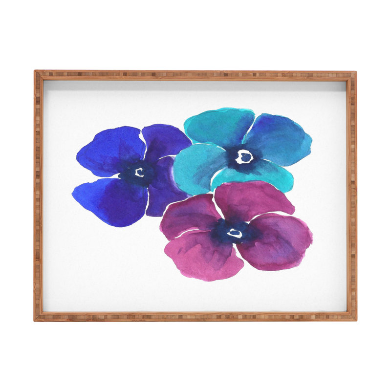 Plateau de service rectangulaire en bambou pensées par laura trevey, H 14 po x l 18 po x p 2 po