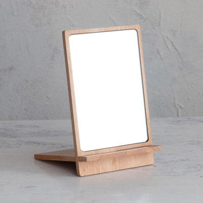Rubberwood Reflections Desk Mirror
