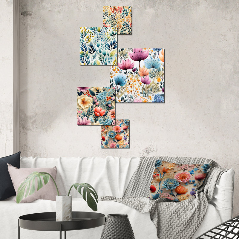 Edward - ensemble de 5 impressions murales florales