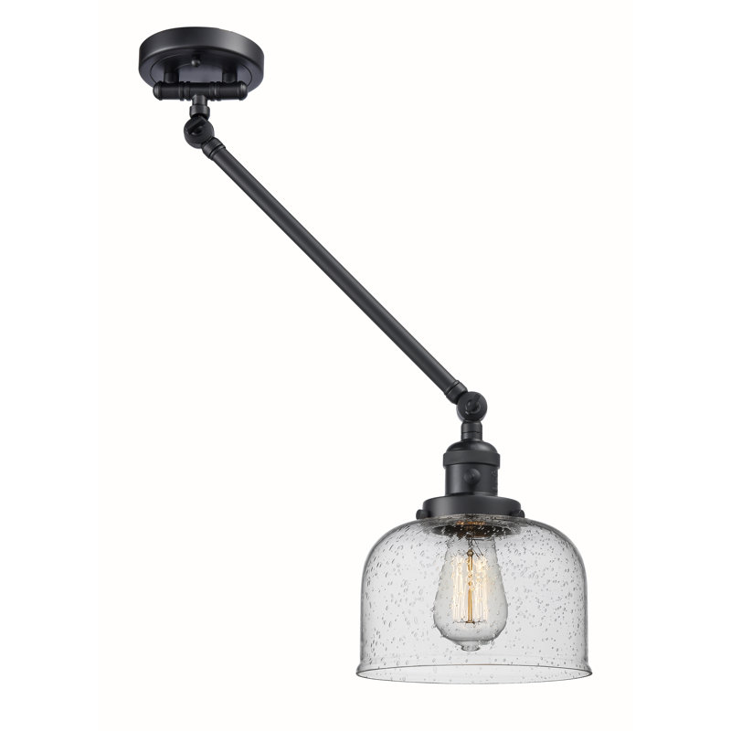 Bras pivotant à 1 lumière à intensité variable Talton, Grainé, Noir mat, Ampoule non incluse