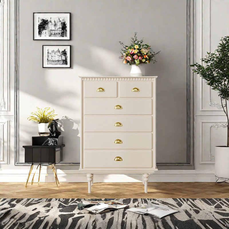 Commode d'appoint de style rétro avec lumière de luxe, Blanc
