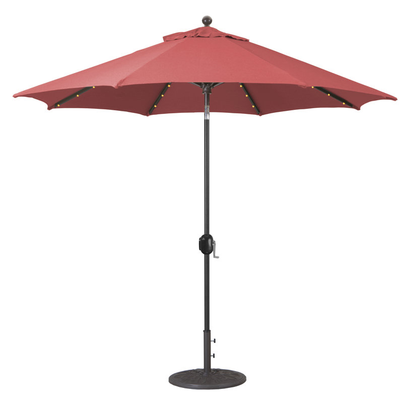 Parasol de marché lumineux 9 pi Nadasha, Noir, Henné Sunbrella®