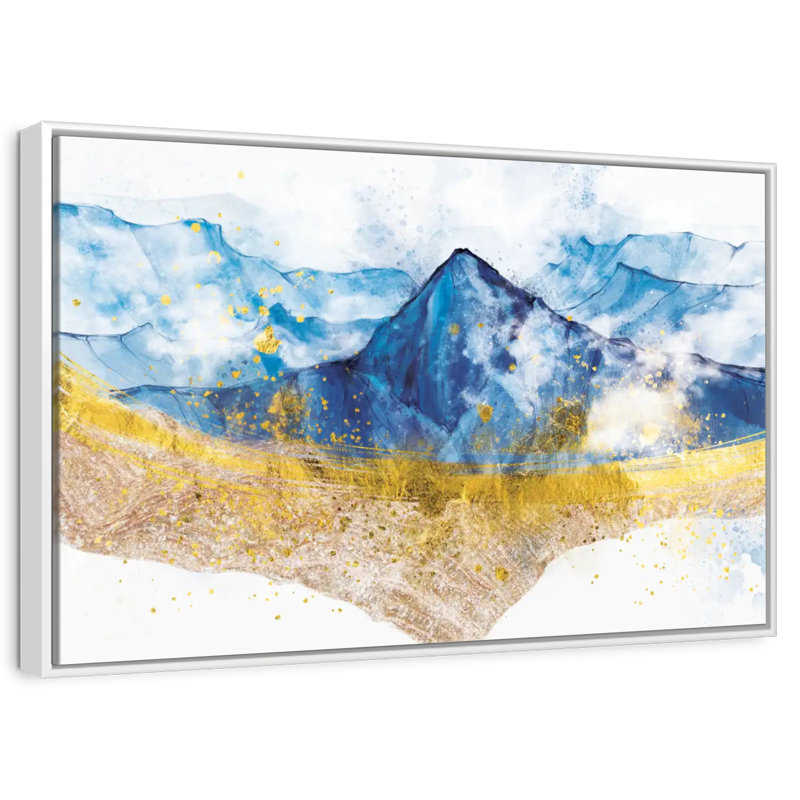 Golden Grieco Mountain, Cadre flottant blanc, 13 po x 9 po