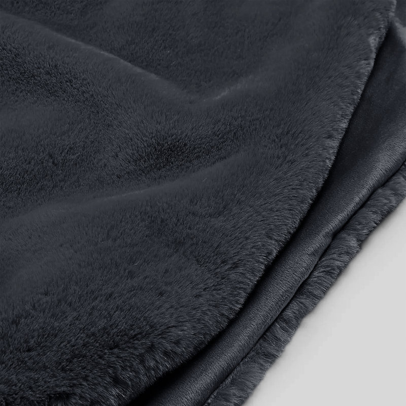 Francella Plush Cozy Mink faux Fleece Blanket/Throw, Black, 130cm W x 150cm L